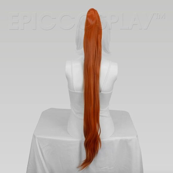 Epic Cosplay Wigs 50" AUTUMN ORANGE STRAIGHT PONYTAIL CLIPON - Picture 1 of 5